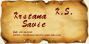 Krstana Savić vizit kartica